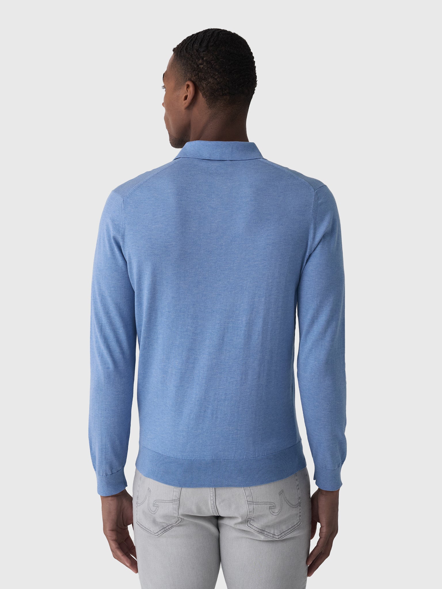 Peter Millar Crown Crafted Men's Mariner Sea Island Cotton Sweater Polo - Saint Bernard