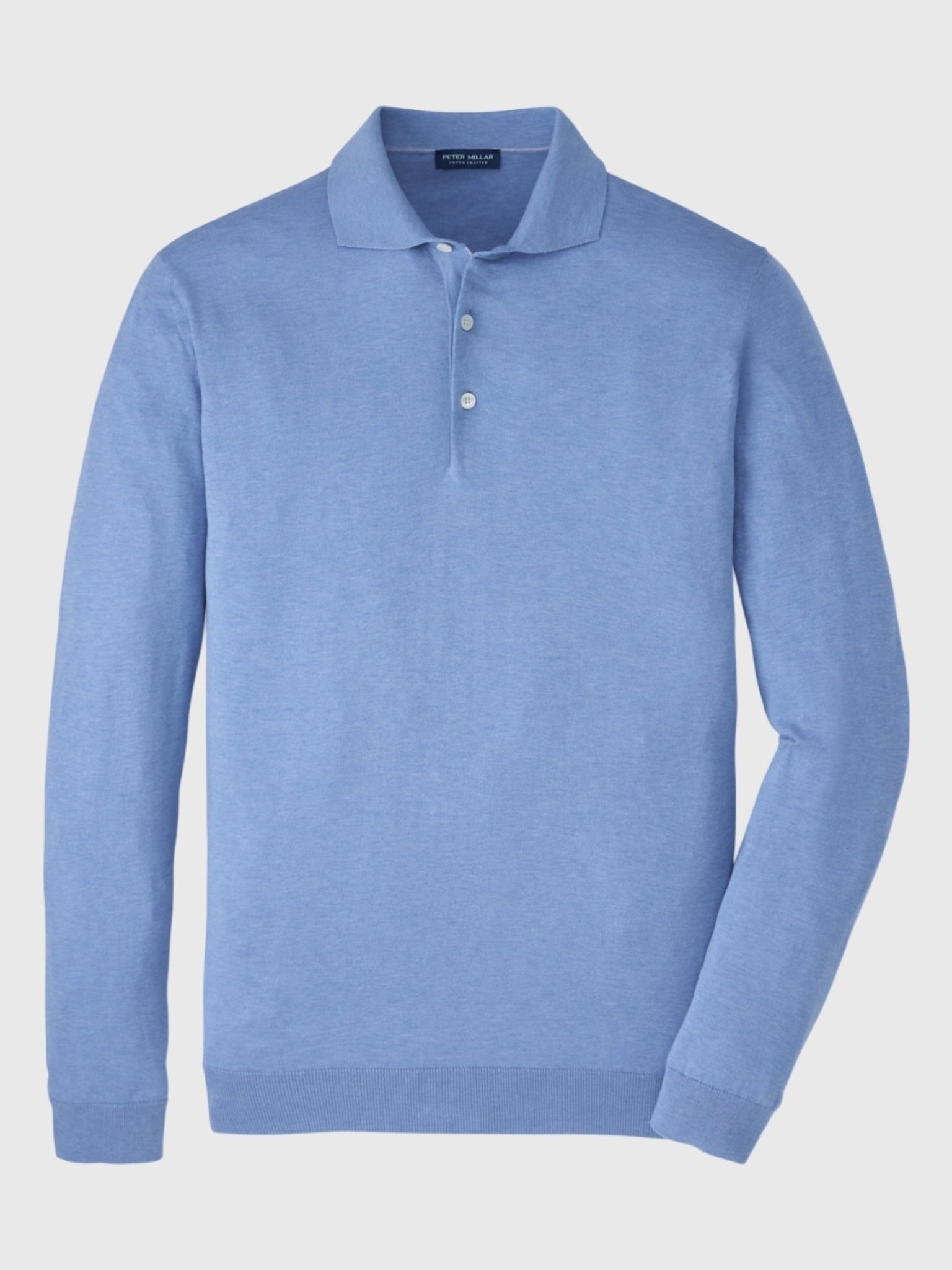 Peter Millar Crown Crafted Men's Mariner Sea Island Cotton Sweater Polo - Saint Bernard