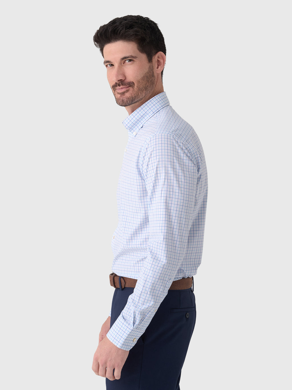 Peter Millar Crown Crafted Men's Canal Performance Poplin Sport Shirt - Saint Bernard