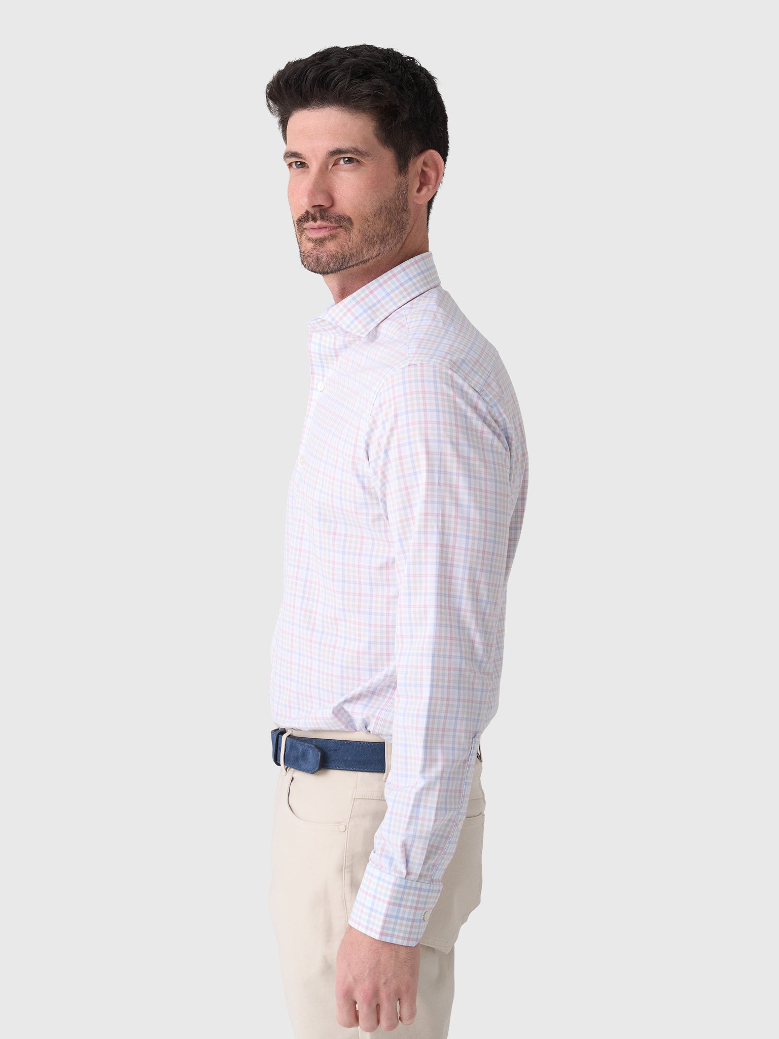 Peter Millar Crown Crafted Men's Basin Performance Poplin Sport Shirt - Saint Bernard