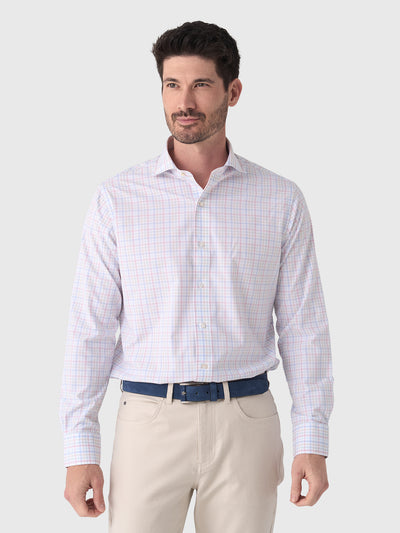Peter Millar Crown Crafted Men's Basin Performance Poplin Sport Shirt - Saint Bernard