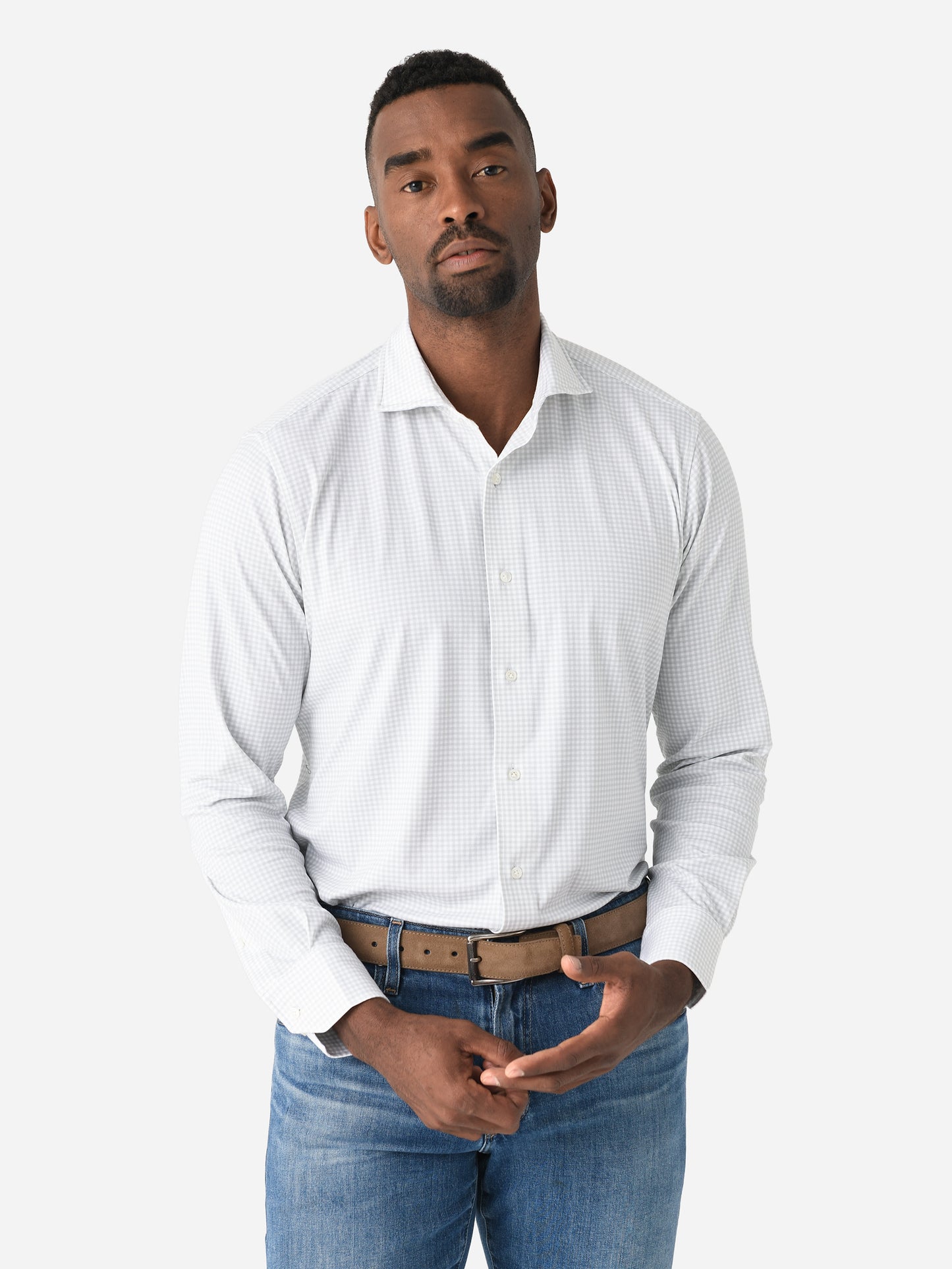 Peter Millar Crown Crafted Men's Excursionist Flex Gingham Sport Shirt