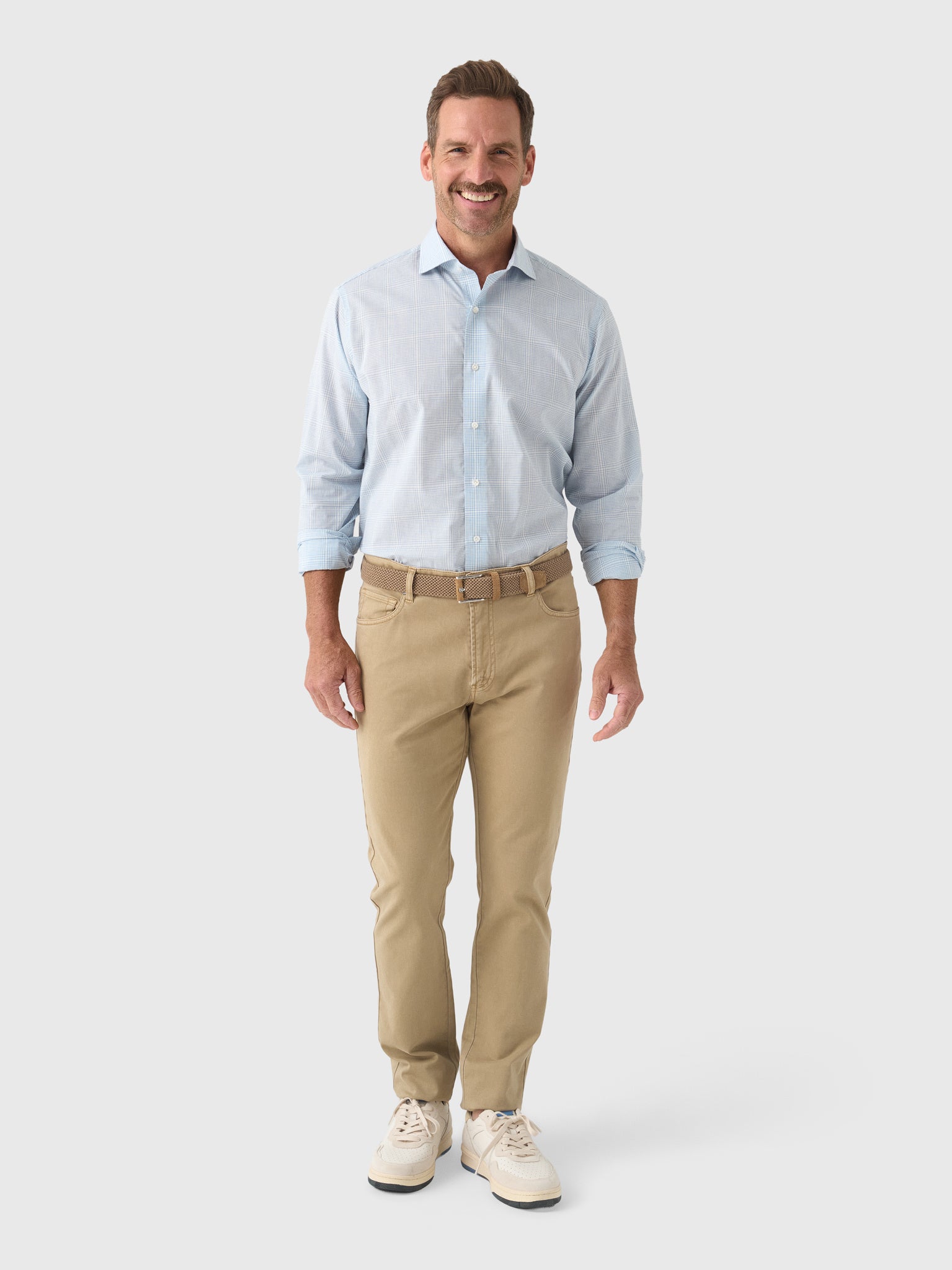 Peter Millar Crown Crafted Men's Urbino Italian Poplin Sport Shirt - Saint Bernard