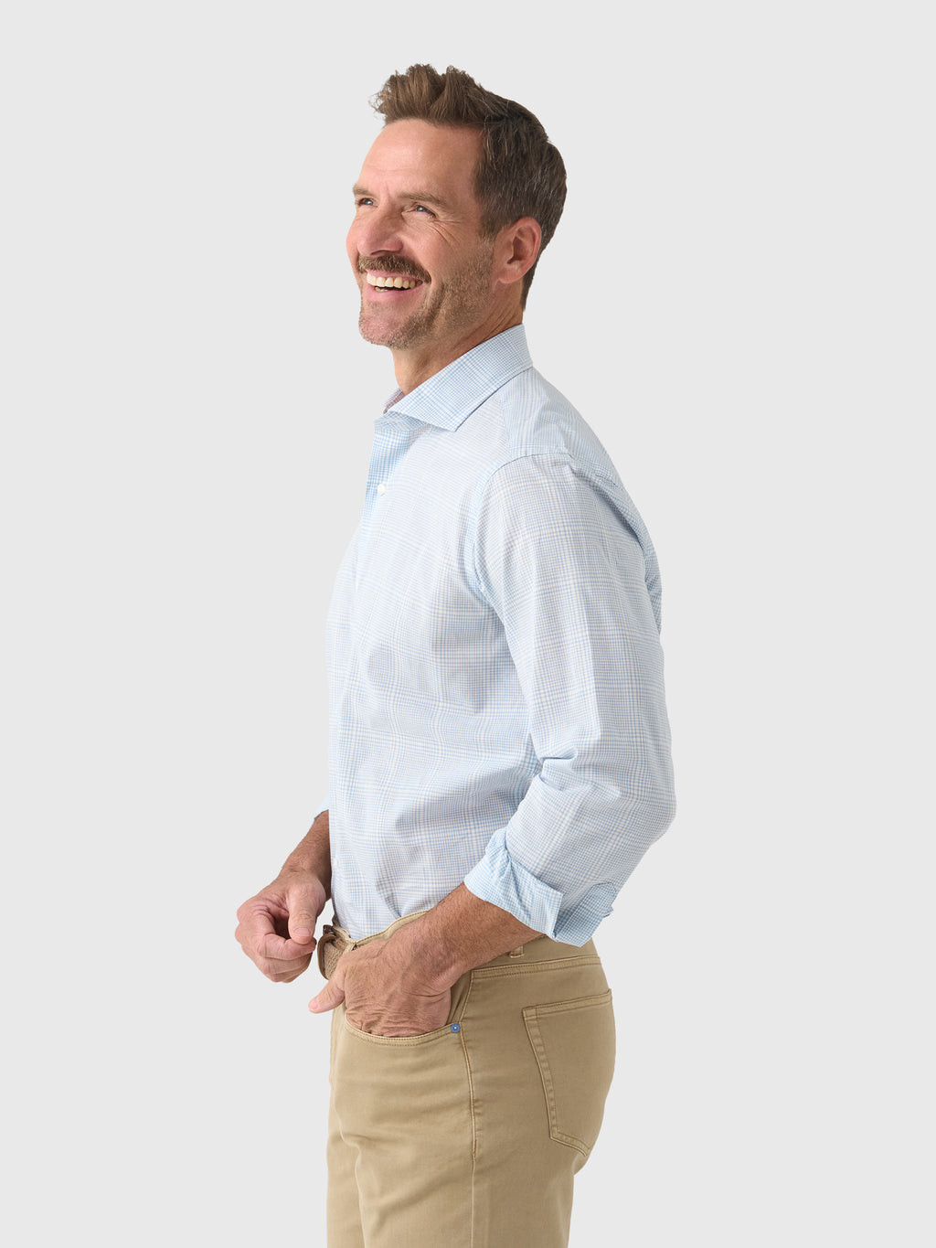 Peter Millar Crown Crafted Men's Urbino Italian Poplin Sport Shirt - Saint Bernard