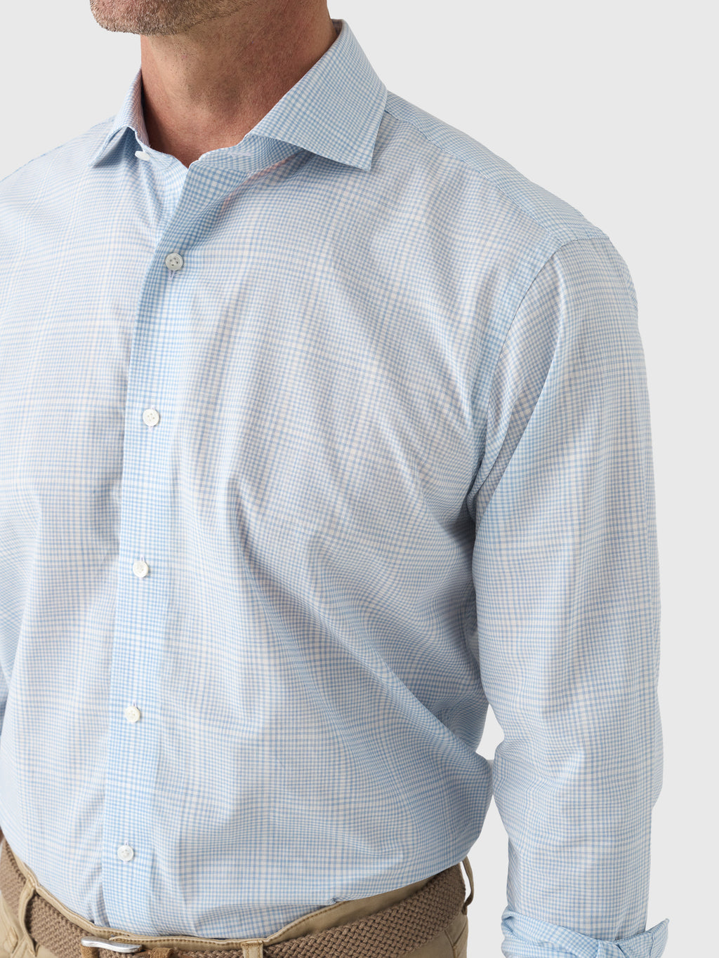 Peter Millar Crown Crafted Men's Urbino Italian Poplin Sport Shirt - Saint Bernard