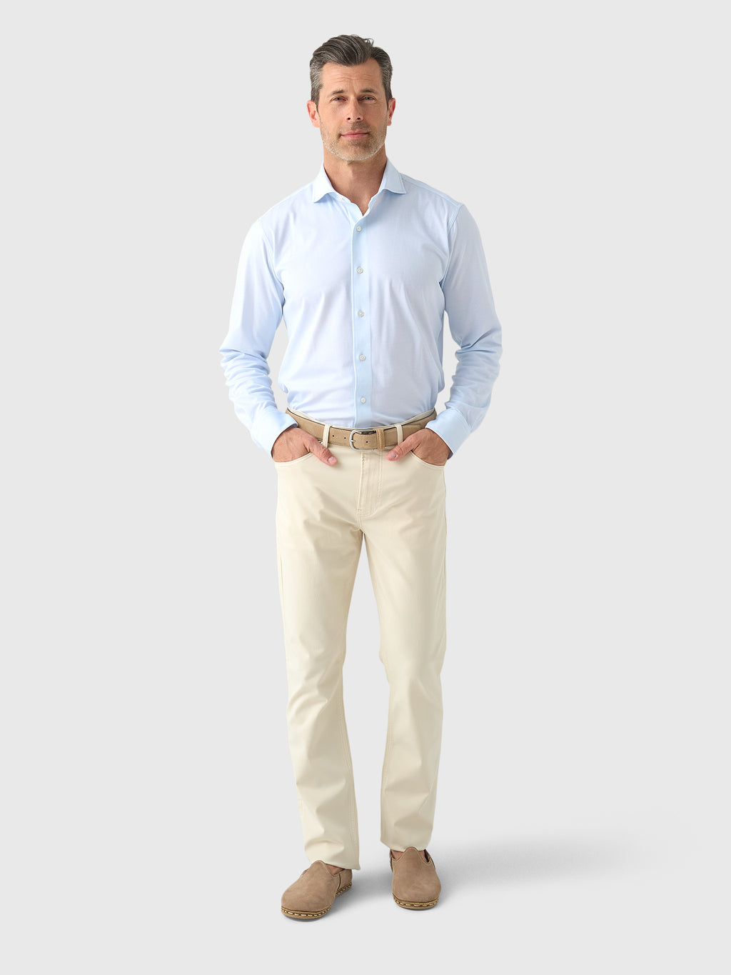 Peter Millar Crown Crafted Men's Excursionist Flex Print Sport Shirt - Saint Bernard