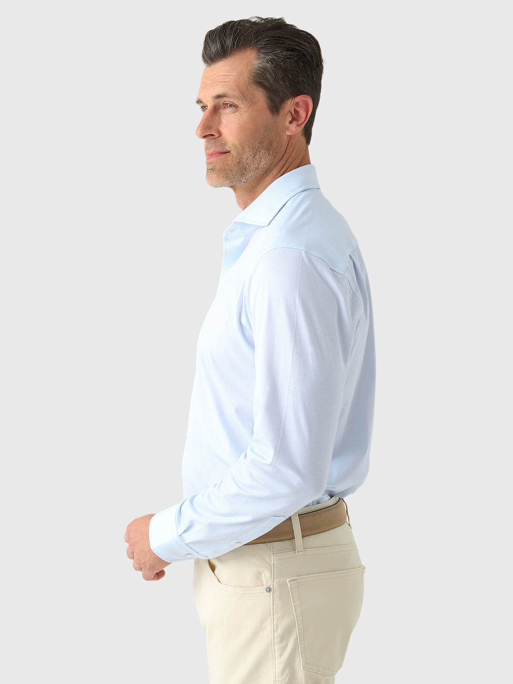 Peter Millar Crown Crafted Men's Excursionist Flex Print Sport Shirt - Saint Bernard