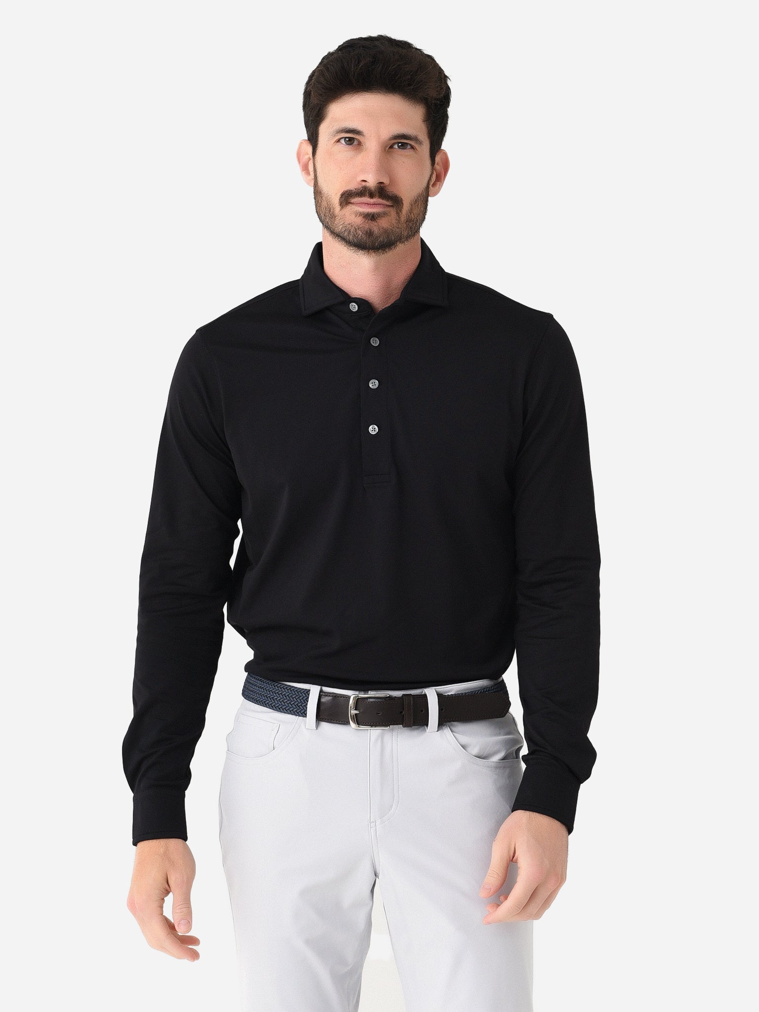 Greyson Men's Omaha Long Sleeve Polo - Saint Bernard