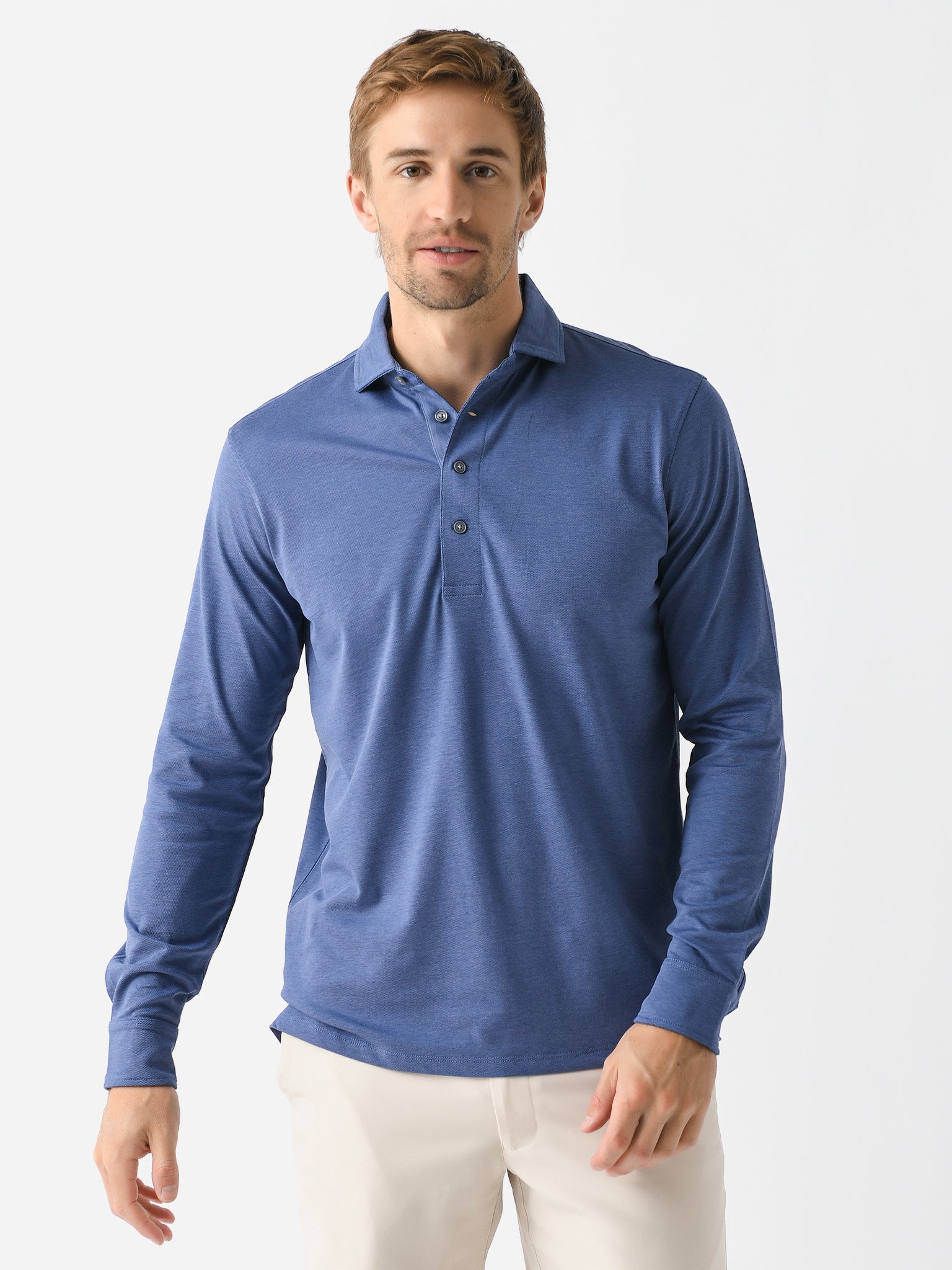 Greyson Men's Omaha Long Sleeve Polo - Saint Bernard