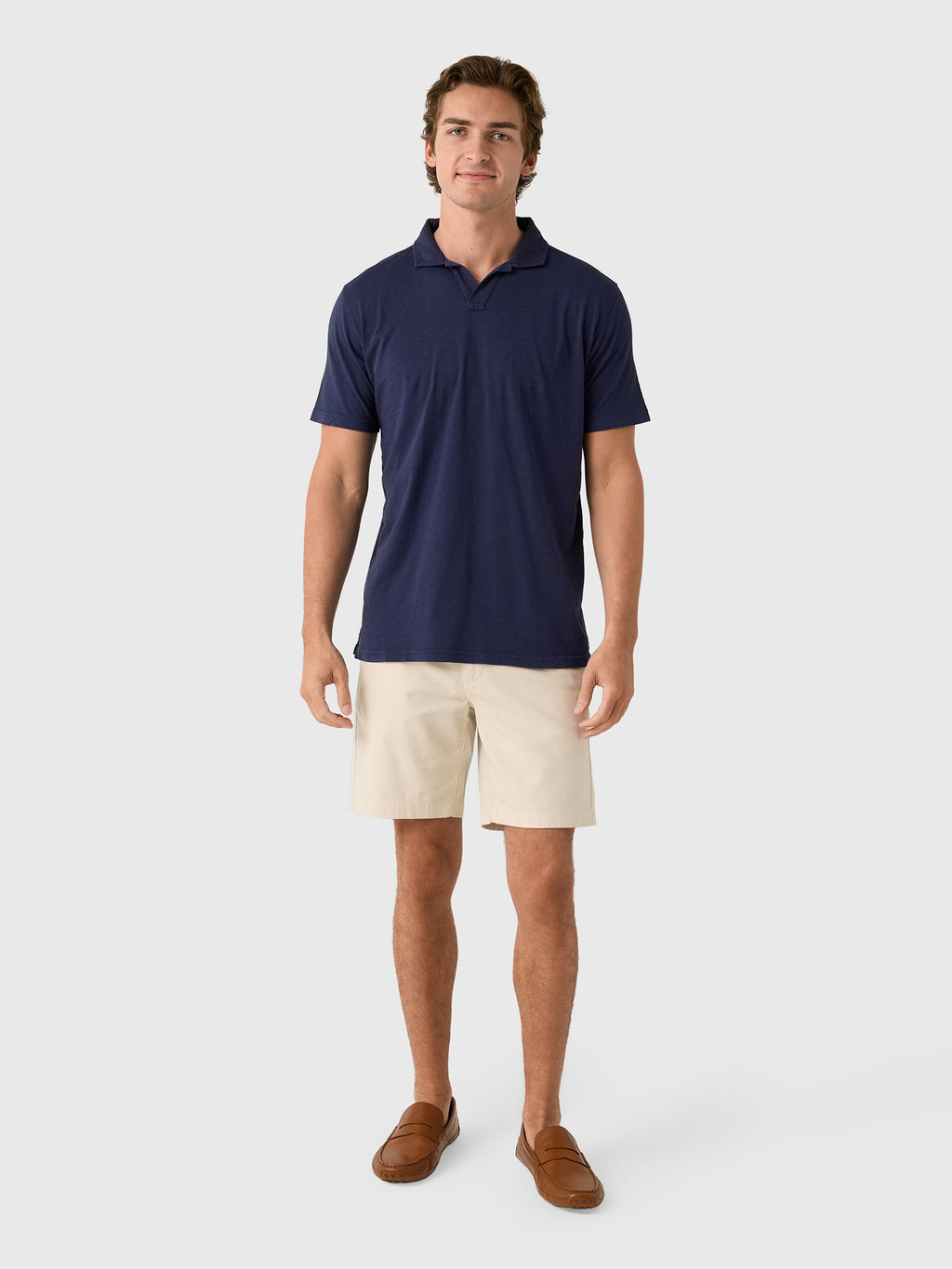 Greyson Men's Alpha Slub Johnny Collar Polo - Saint Bernard