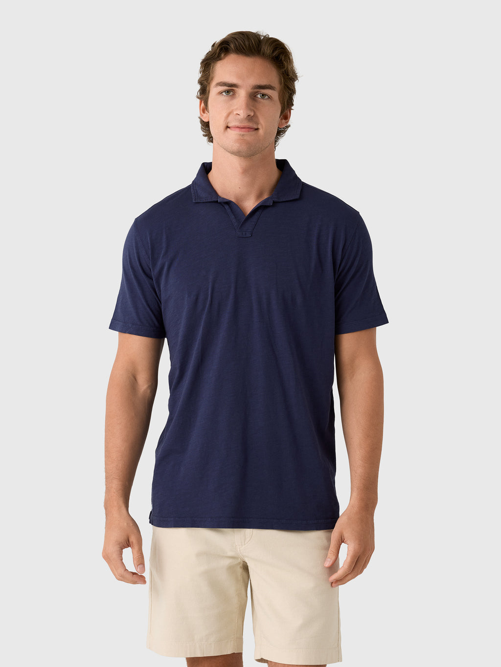 Greyson Men's Alpha Slub Johnny Collar Polo - Saint Bernard