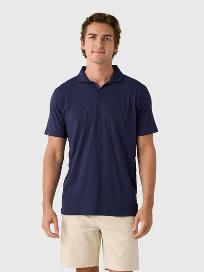 Greyson Men's Alpha Slub Johnny Collar Polo - Saint Bernard
