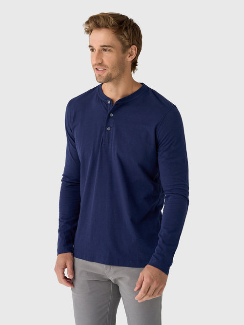 Greyson Men's Alpha Slub Long Sleeve Henley