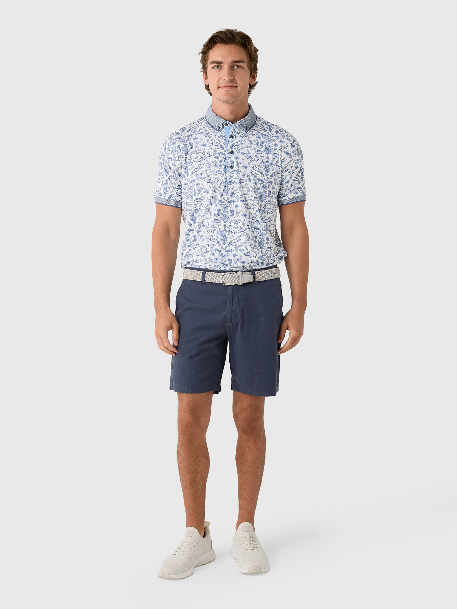 Greyson Men's Coral Curiosities Polo - Saint Bernard