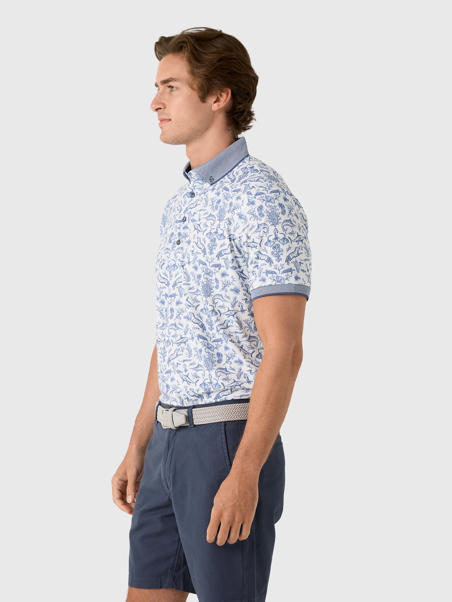 Greyson Men's Coral Curiosities Polo - Saint Bernard