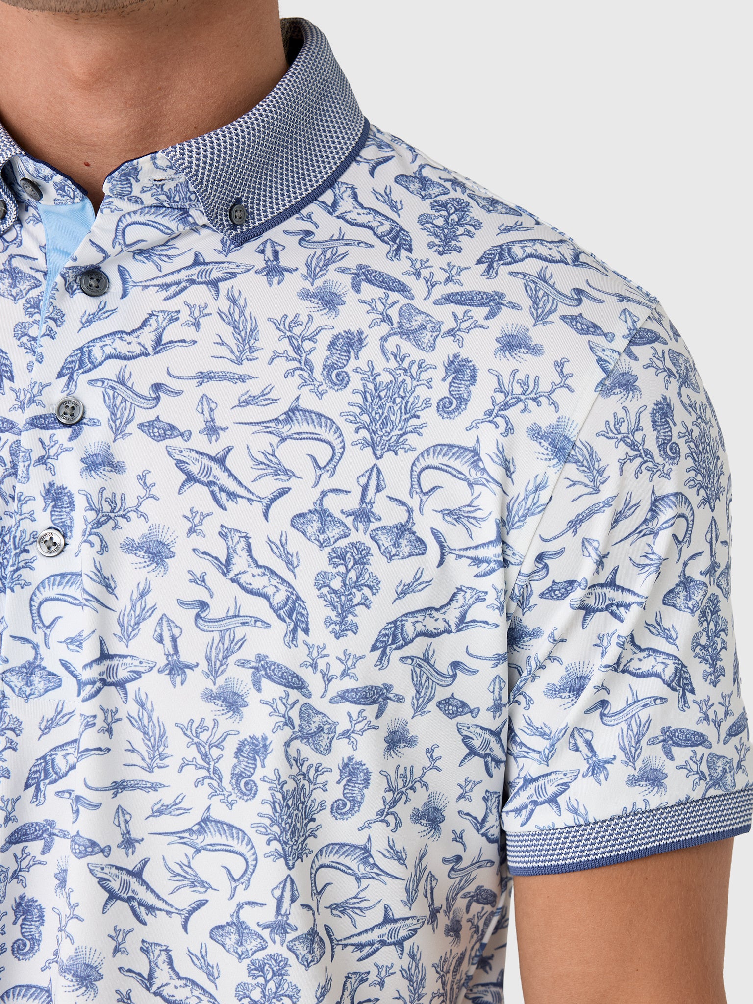 Greyson Men's Coral Curiosities Polo - Saint Bernard