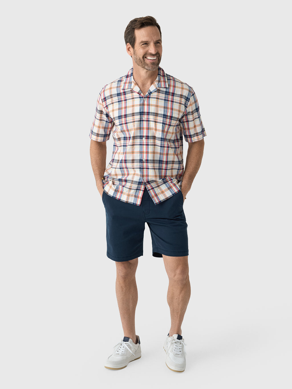 Original Madras Trading Company Men's N°30 Cuban Short Sleeve Shirt - Saint Bernard