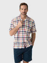 Original Madras Trading Company Men's N°30 Cuban Short Sleeve Shirt - Saint Bernard