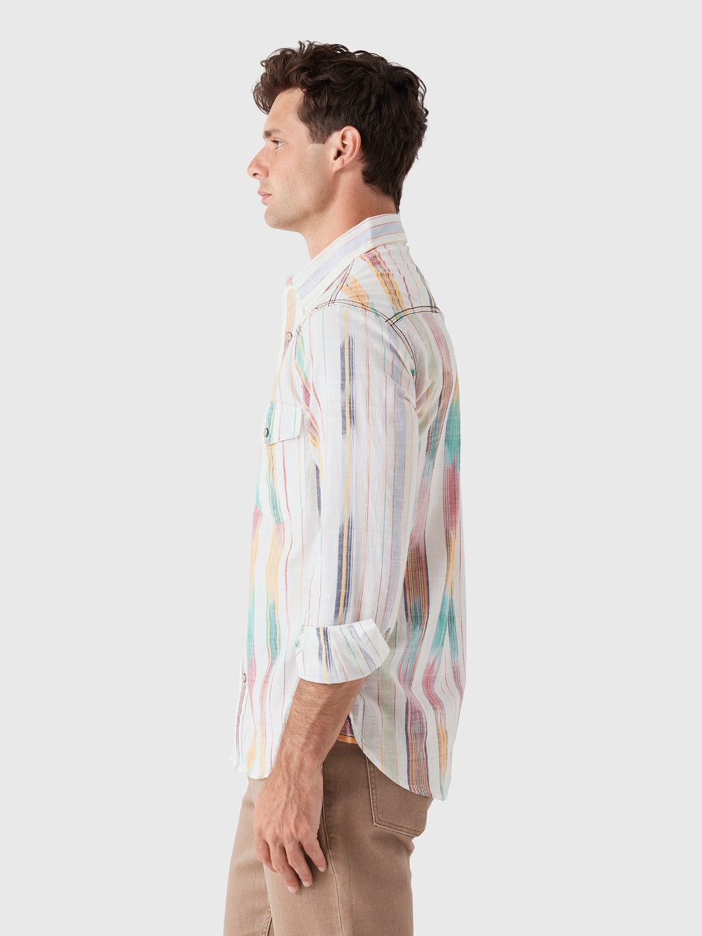 Original Madras Trading Company Men's N°107 Western Long Sleeve Shirt - Saint Bernard