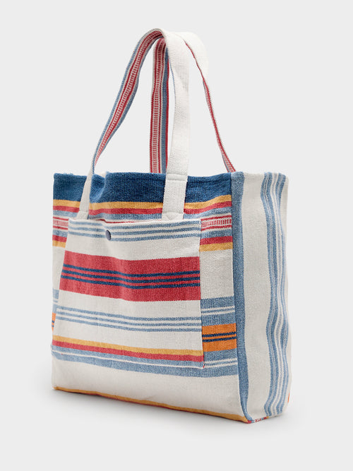 Original Madras Trading Company N°185 Mat Weave Open Top Tote Bag