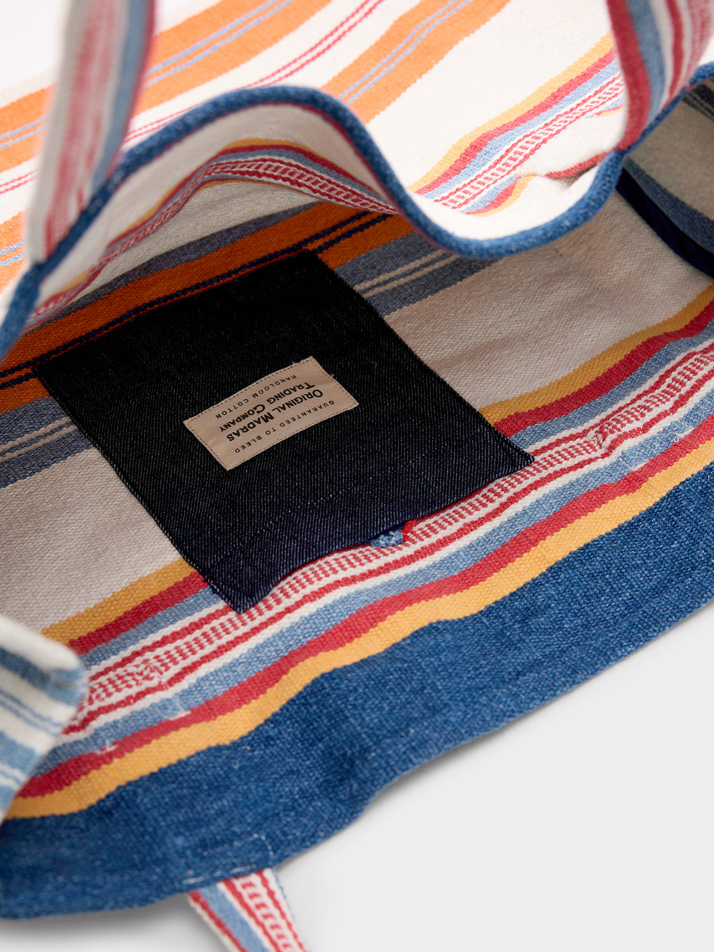 Original Madras Trading Company N°185 Mat Weave Open Top Tote Bag - Saint Bernard