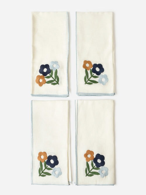 Misette Floral Embroidered Linen Napkin Set