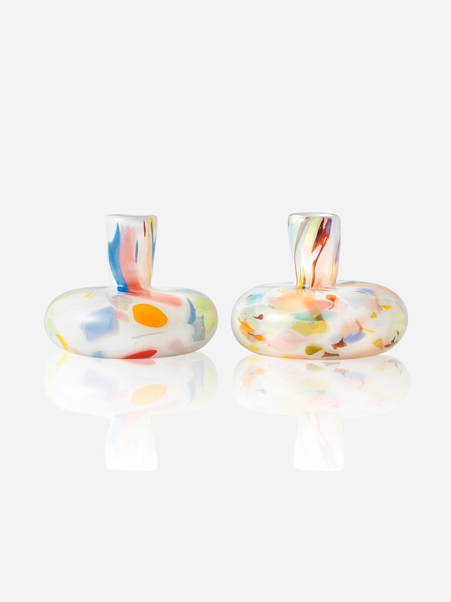 Misette Colorblock Confetti Glass Candleholder Set