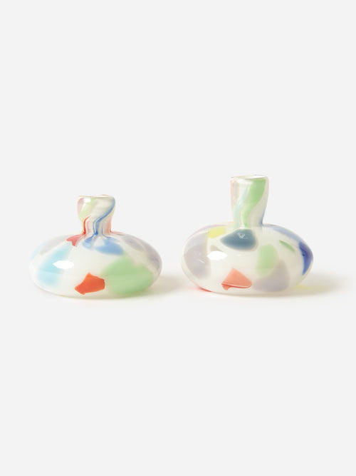 Misette Colorblock Confetti Glass Candleholder Set