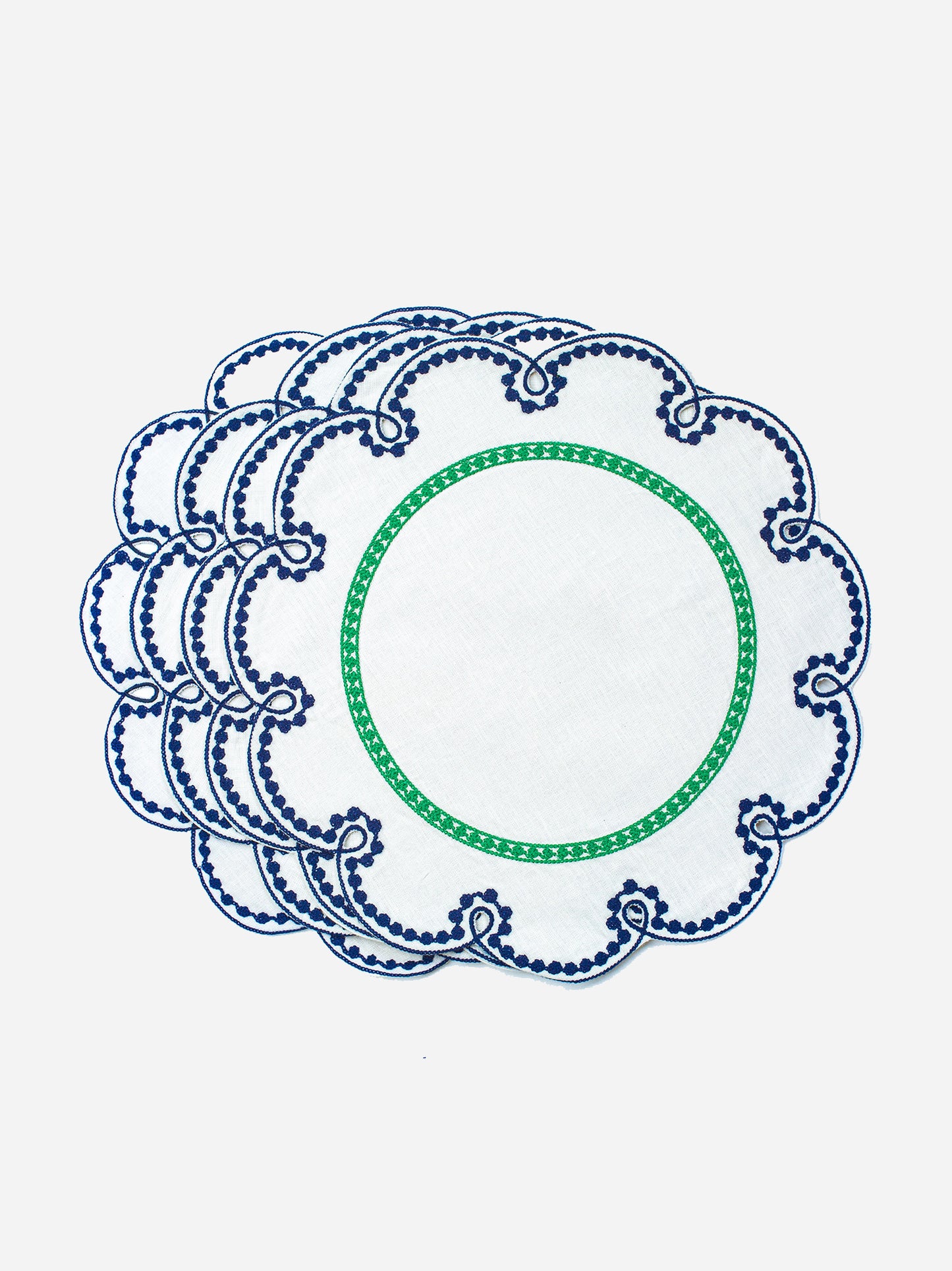 Misette Fête Embroidered Linen Placemat Set