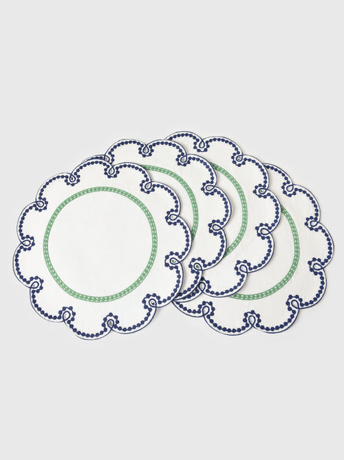 Misette Fête Embroidered Linen Placemat Set