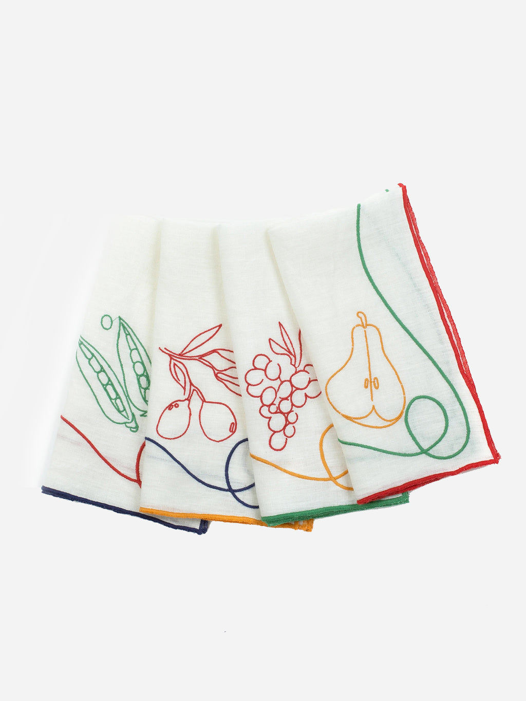 Misette Fête Embroidered Linen Napkin Set - Saint Bernard