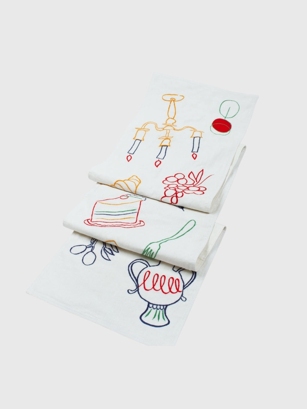 Misette Fête Linen Embroidered Runner - Saint Bernard
