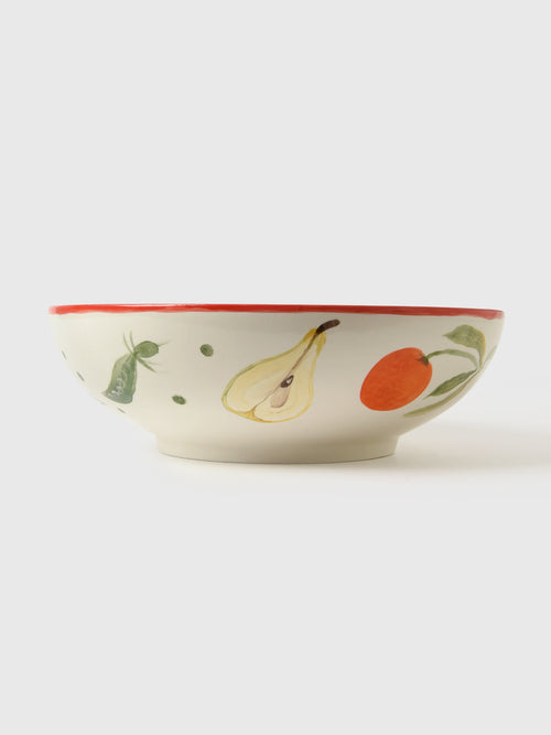 Misette Still Life Hand-Painted Serving Bowl
