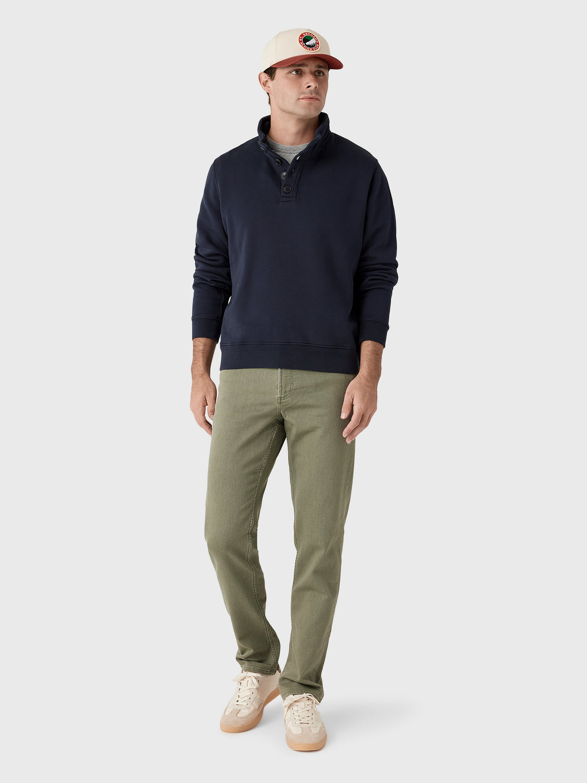 Citizens Of Humanity Men's Half Button Pullover - Saint Bernard