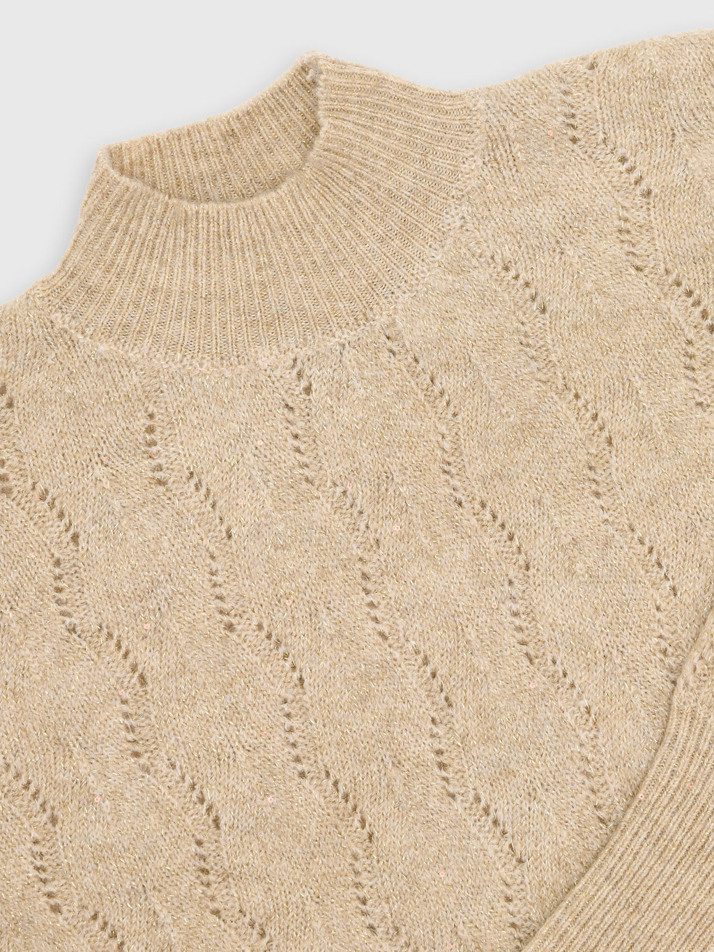 Molly Bracken Girls' Openwork Knit Sweater - Saint Bernard