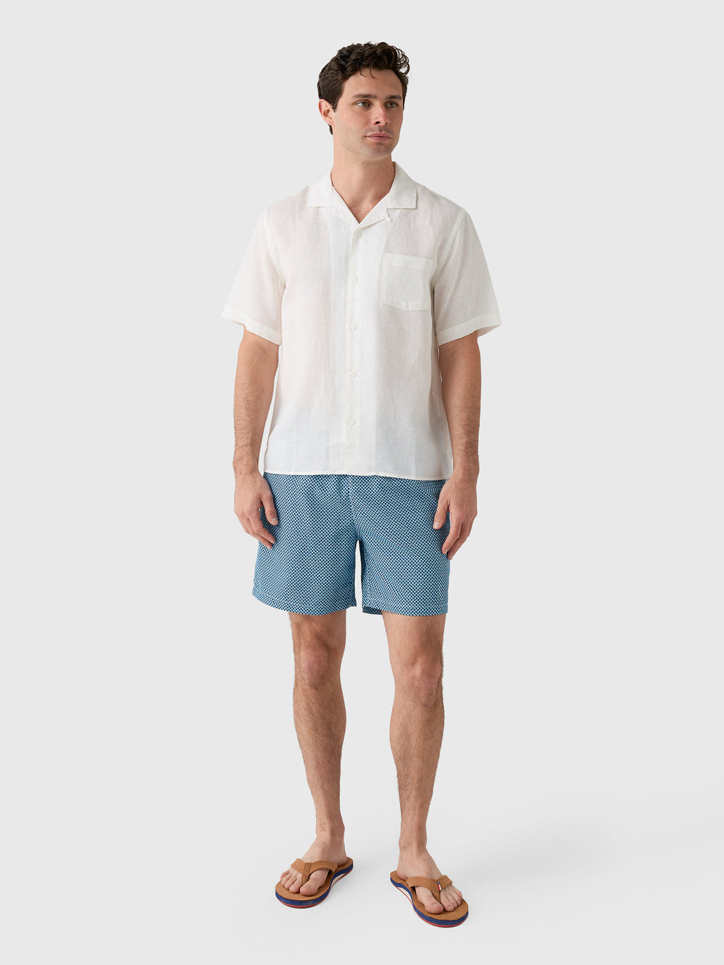 Onia Men's Air Linen Convertible Vacation Shirt - Saint Bernard
