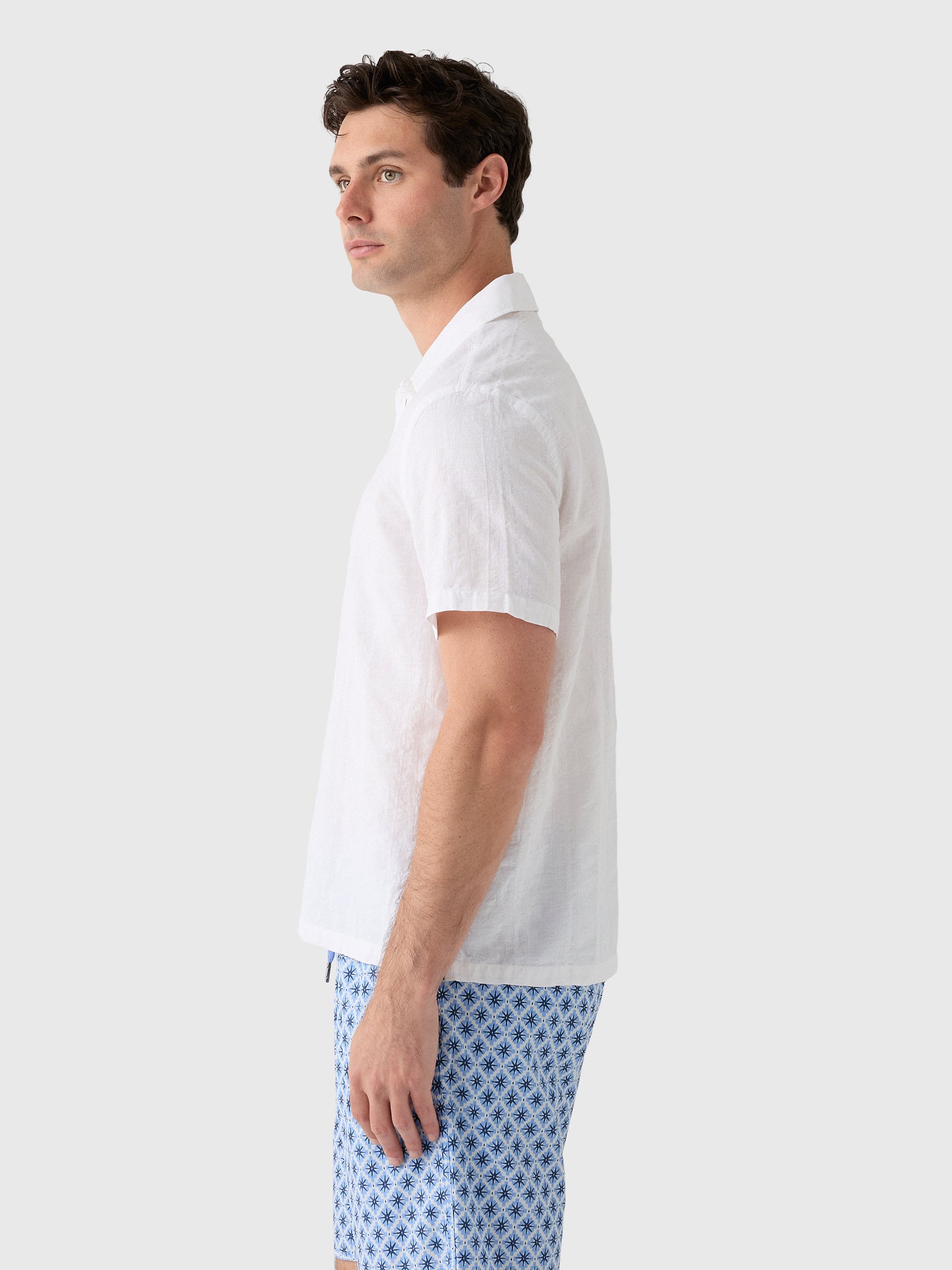 Onia Men's Cotton Linen Pop-Over Polo - Saint Bernard