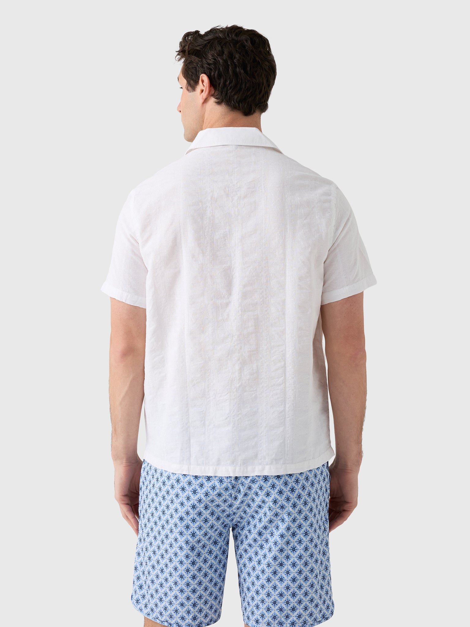 Onia Men's Cotton Linen Pop-Over Polo - Saint Bernard