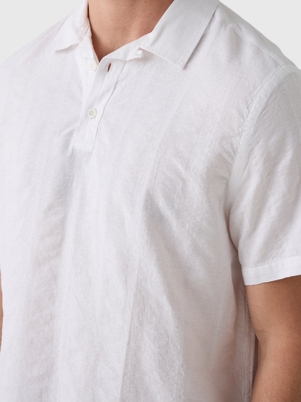 Onia Men's Cotton Linen Pop-Over Polo - Saint Bernard