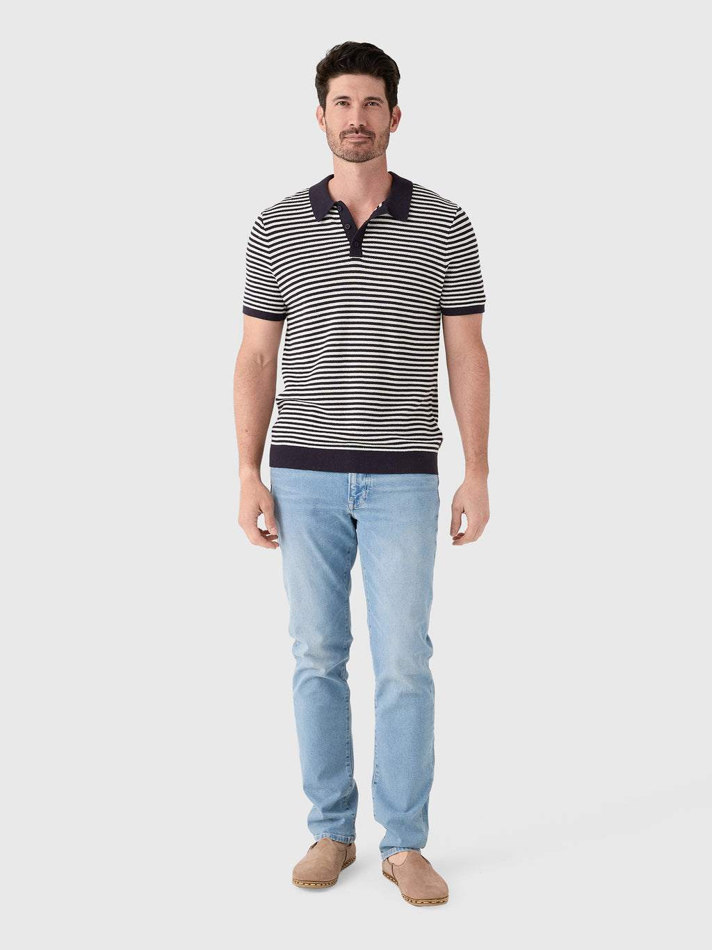 Onia Men's Cotton Textured Knit Polo - Saint Bernard