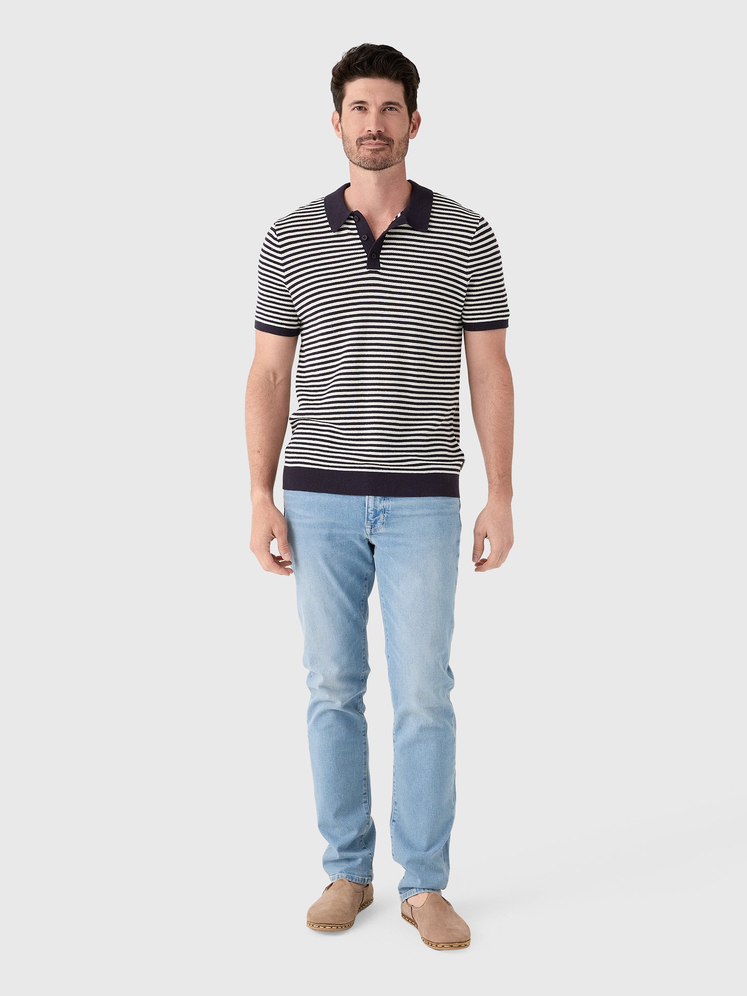 Onia Men's Cotton Textured Knit Polo - Saint Bernard