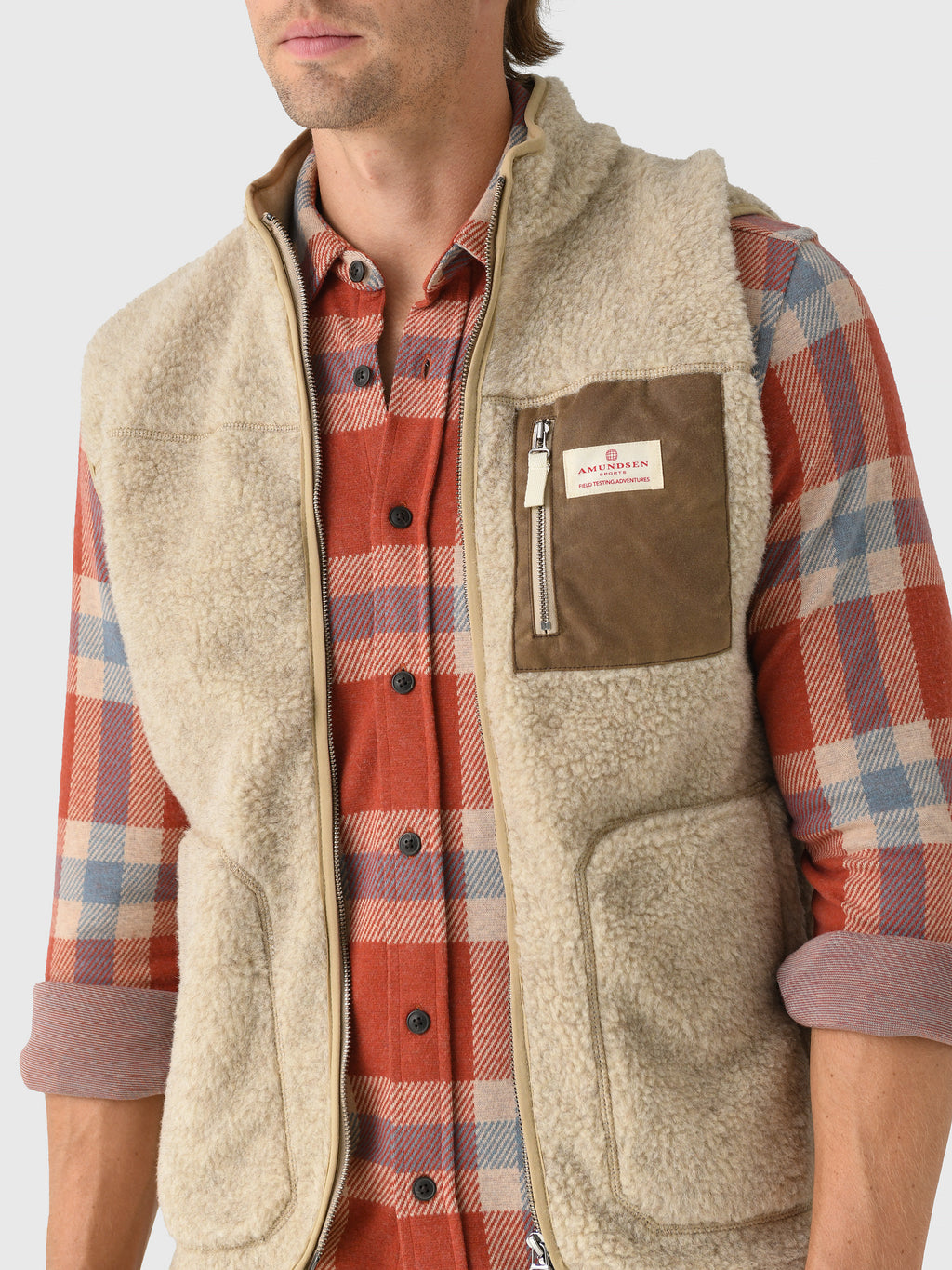 Amundsen Men's Heroes Wool Fleece Vest - Saint Bernard