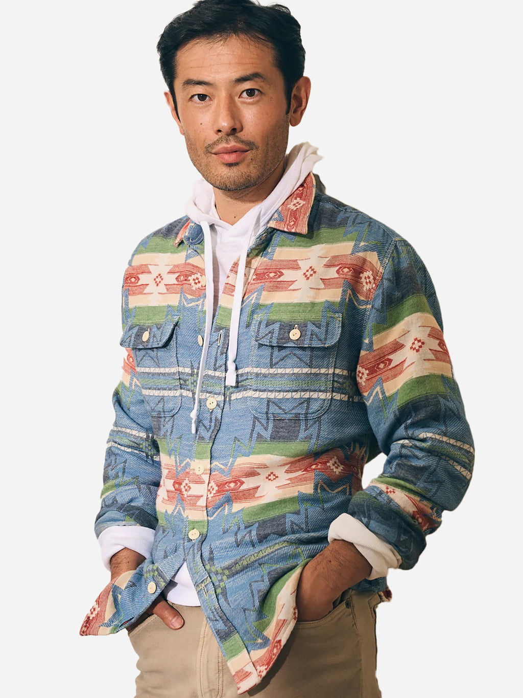 Faherty Brand Men's Doug Good Feather Canyon Overshirt - Saint Bernard