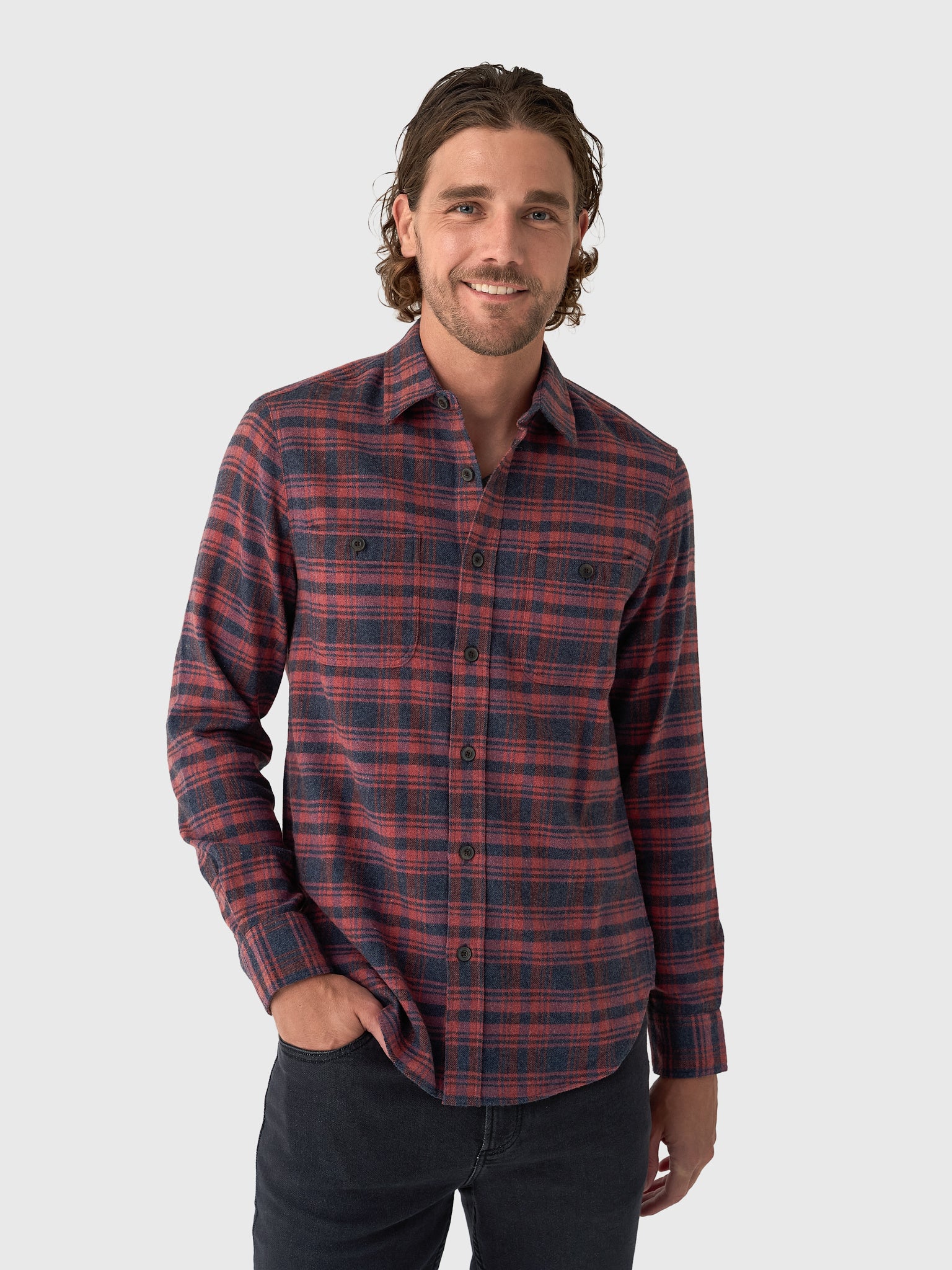 Faherty Brand Men's Nazare Flannel - Saint Bernard