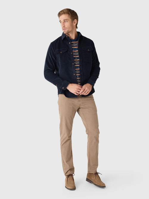 Faherty Brand Men's Stretch Terry Corduroy Workshirt - Saint Bernard