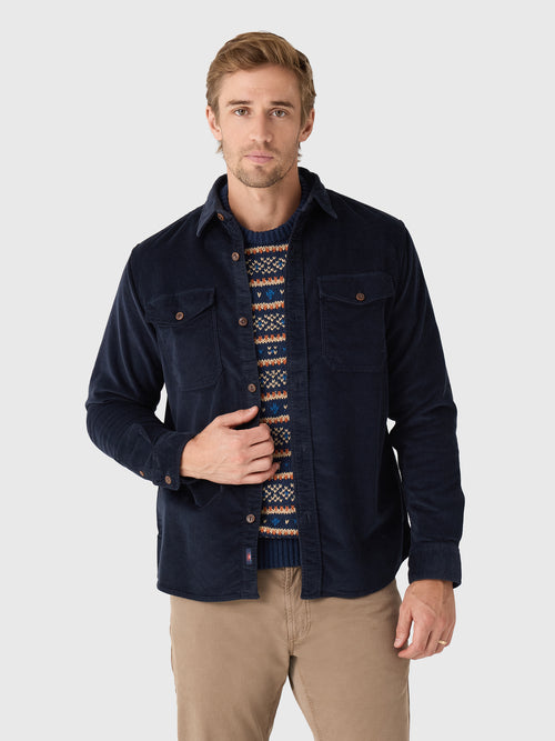 Faherty Brand Men's Stretch Terry Corduroy Workshirt - Saint Bernard