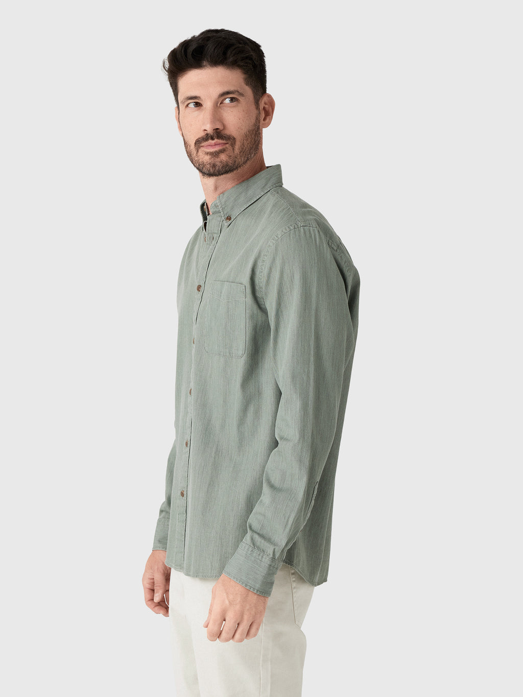 Faherty Brand Men's Patina Chambray Shirt - Saint Bernard