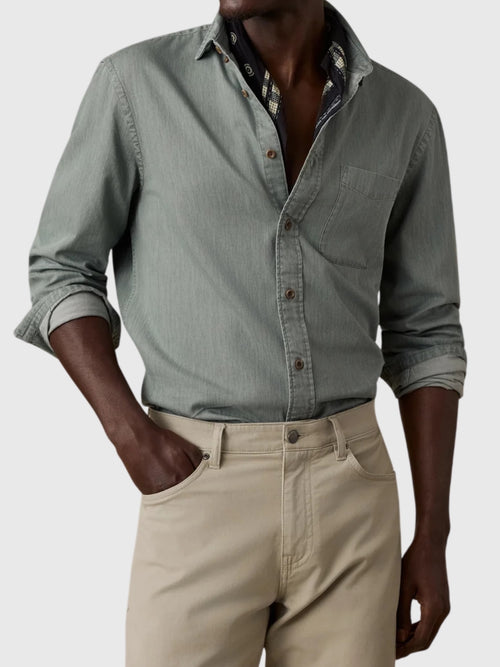 Faherty Brand Men's Patina Chambray Shirt - Saint Bernard