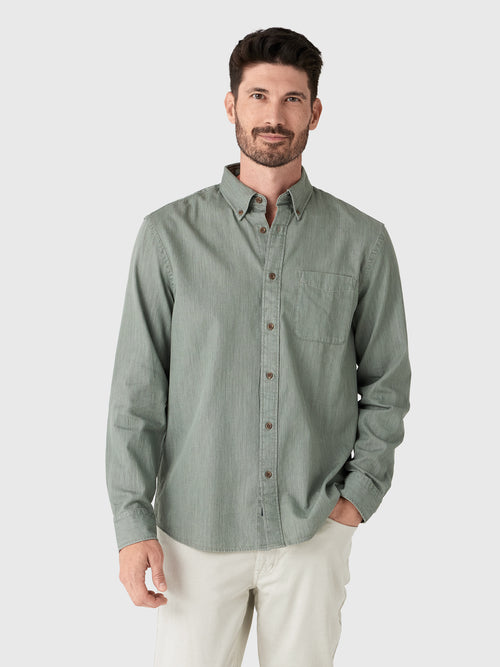 Faherty Brand Men's Patina Chambray Shirt - Saint Bernard
