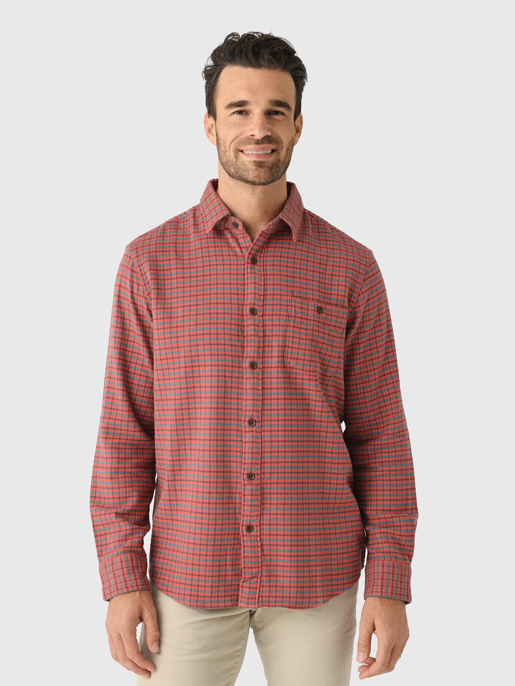 Faherty Brand Men's Super Brushed Flannel - Saint Bernard